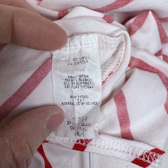 ON THRED UP - Gaze Red&White Striped Bodysuit Tank Rope Strap Double Lining - Picture 8 of 15